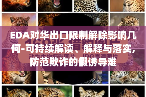 EDA對華出口限制解除影響幾何-可持續(xù)解讀、解釋與落實(shí),防范欺詐的假誘導(dǎo)難