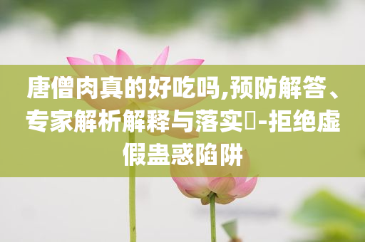唐僧肉真的好吃嗎,預(yù)防解答、專家解析解釋與落實?-拒絕虛假蠱惑陷阱