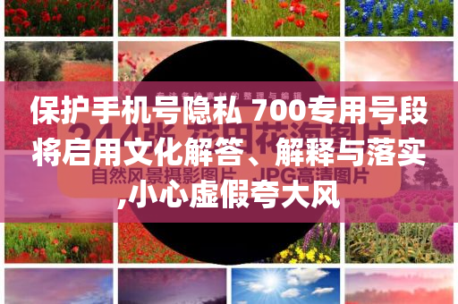 保護(hù)手機(jī)號隱私 700專用號段將啟用文化解答、解釋與落實,小心虛假夸大風(fēng)