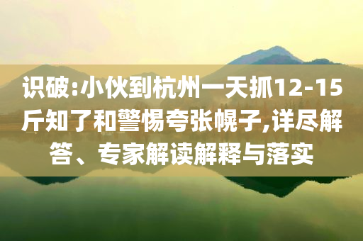 識破:小伙到杭州一天抓12-15斤知了和警惕夸張幌子,詳盡解答、專家解讀解釋與落實(shí)