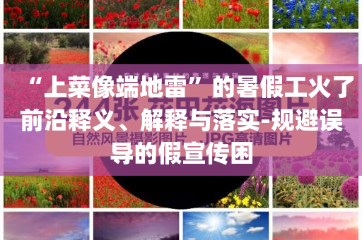 “上菜像端地雷”的暑假工火了前沿釋義、解釋與落實-規(guī)避誤導(dǎo)的假宣傳困