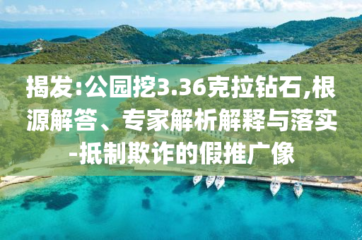 揭發(fā):公園挖3.36克拉鉆石,根源解答、專家解析解釋與落實-抵制欺詐的假推廣像