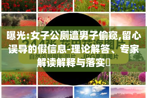 曝光:女子公廁遭男子偷窺,留心誤導(dǎo)的假信息-理論解答、專家解讀解釋與落實(shí)?