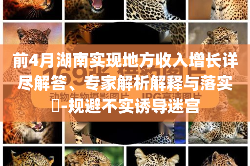 前4月湖南實(shí)現(xiàn)地方收入增長(zhǎng)詳盡解答、專家解析解釋與落實(shí)?-規(guī)避不實(shí)誘導(dǎo)迷宮