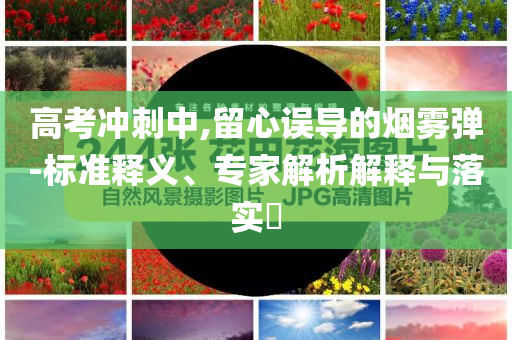 高考沖刺中,留心誤導(dǎo)的煙霧彈-標(biāo)準(zhǔn)釋義、專家解析解釋與落實?