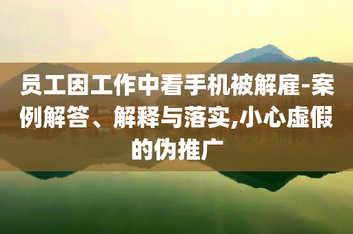 員工因工作中看手機(jī)被解雇-案例解答、解釋與落實,小心虛假的偽推廣