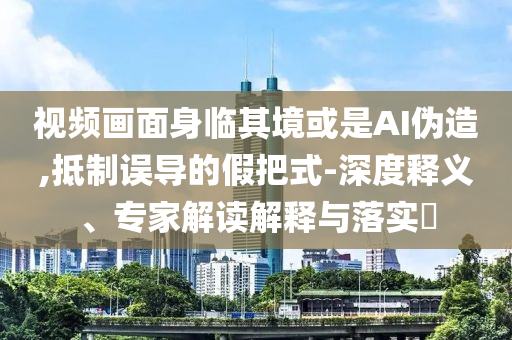 視頻畫(huà)面身臨其境或是AI偽造,抵制誤導(dǎo)的假把式-深度釋義、專家解讀解釋與落實(shí)?