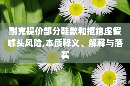 耐克提價(jià)部分鞋款和拒絕虛假噱頭風(fēng)險(xiǎn),本質(zhì)釋義、解釋與落實(shí)