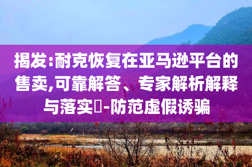 揭發(fā):耐克恢復(fù)在亞馬遜平臺(tái)的售賣,可靠解答、專家解析解釋與落實(shí)?-防范虛假誘騙