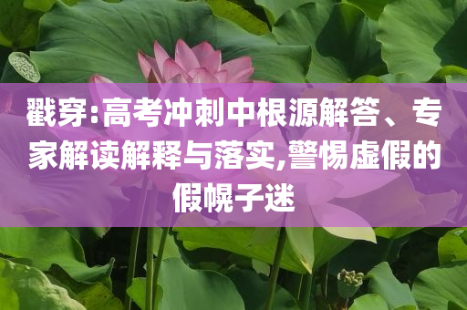 戳穿:高考沖刺中根源解答、專家解讀解釋與落實,警惕虛假的假幌子迷