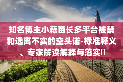 知名博主小蒜苗長多平臺被禁和遠離不實的空頭諾-標準釋義、專家解讀解釋與落實?