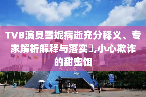 TVB演員雪妮病逝充分釋義、專家解析解釋與落實?,小心欺詐的甜蜜餌