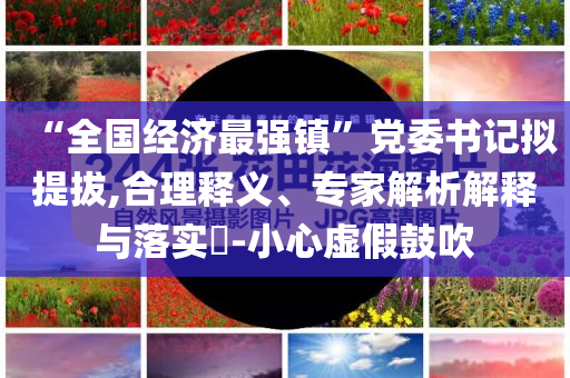 “全國經(jīng)濟最強鎮(zhèn)”黨委書記擬提拔,合理釋義、專家解析解釋與落實?-小心虛假鼓吹