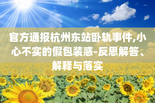 官方通報(bào)杭州東站臥軌事件,小心不實(shí)的假包裝惑-反思解答、解釋與落實(shí)