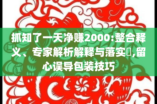 抓知了一天凈賺2000:整合釋義、專家解析解釋與落實(shí)?,留心誤導(dǎo)包裝技巧