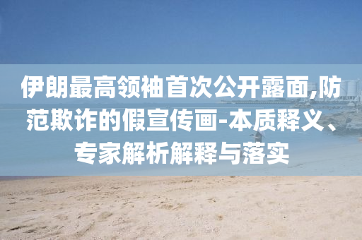 伊朗最高領(lǐng)袖首次公開(kāi)露面,防范欺詐的假宣傳畫(huà)-本質(zhì)釋義、專(zhuān)家解析解釋與落實(shí)