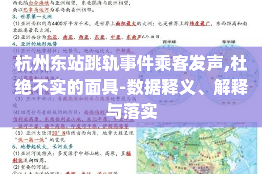 杭州東站跳軌事件乘客發(fā)聲,杜絕不實(shí)的面具-數(shù)據(jù)釋義、解釋與落實(shí)