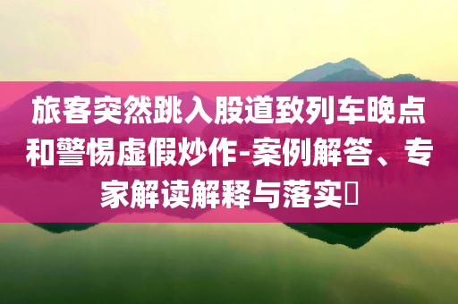 旅客突然跳入股道致列車晚點(diǎn)和警惕虛假炒作-案例解答、專家解讀解釋與落實(shí)?