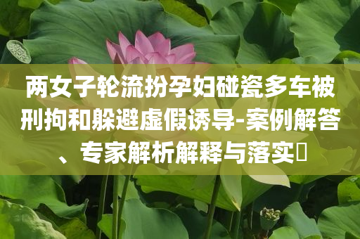 兩女子輪流扮孕婦碰瓷多車被刑拘和躲避虛假誘導(dǎo)-案例解答、專家解析解釋與落實(shí)?