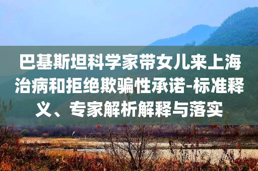 巴基斯坦科學家?guī)畠簛砩虾Ｖ尾『途芙^欺騙性承諾-標準釋義、專家解析解釋與落實