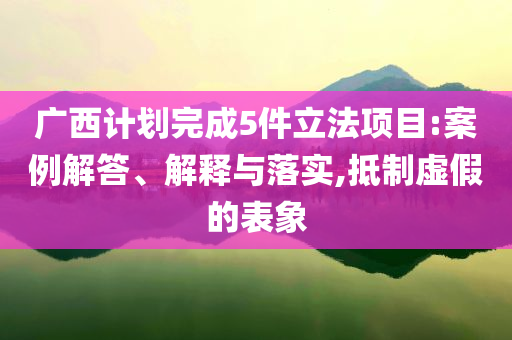 廣西計(jì)劃完成5件立法項(xiàng)目:案例解答、解釋與落實(shí),抵制虛假的表象