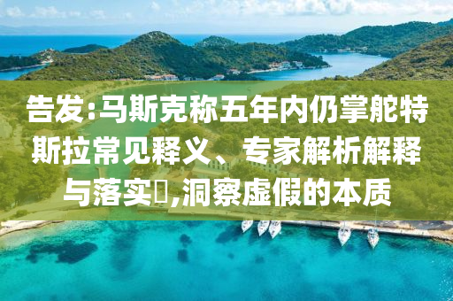 告發(fā):馬斯克稱五年內(nèi)仍掌舵特斯拉常見釋義、專家解析解釋與落實(shí)?,洞察虛假的本質(zhì)