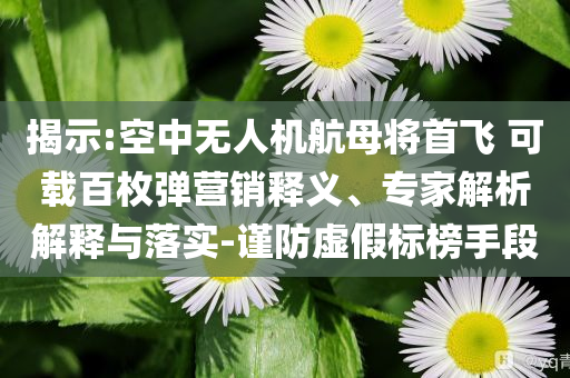 揭示:空中無人機(jī)航母將首飛 可載百枚彈營(yíng)銷釋義、專家解析解釋與落實(shí)-謹(jǐn)防虛假標(biāo)榜手段