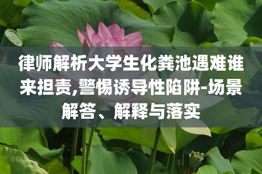 律師解析大學(xué)生化糞池遇難誰來擔(dān)責(zé),警惕誘導(dǎo)性陷阱-場景解答、解釋與落實(shí)