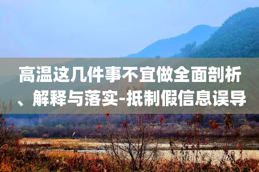 高溫這幾件事不宜做全面剖析、解釋與落實(shí)-抵制假信息誤導(dǎo)