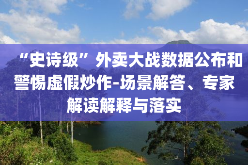 “史詩級”外賣大戰(zhàn)數(shù)據(jù)公布和警惕虛假炒作-場景解答、專家解讀解釋與落實