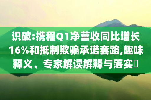 識破:攜程Q1凈營收同比增長16%和抵制欺騙承諾套路,趣味釋義、專家解讀解釋與落實(shí)?