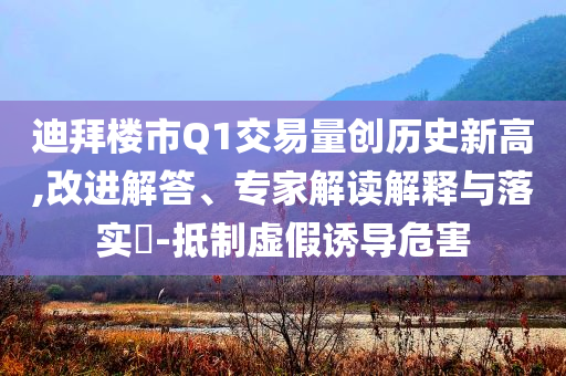 迪拜樓市Q1交易量創(chuàng)歷史新高,改進(jìn)解答、專家解讀解釋與落實(shí)?-抵制虛假誘導(dǎo)危害