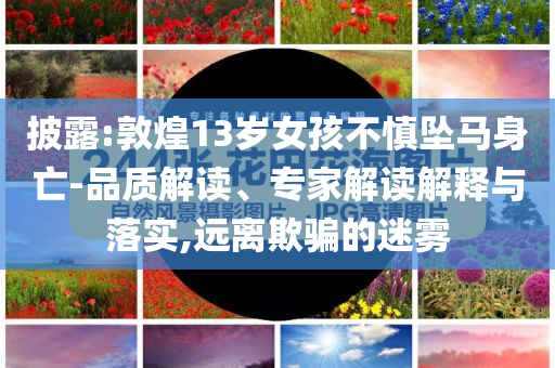 披露:敦煌13歲女孩不慎墜馬身亡-品質(zhì)解讀、專家解讀解釋與落實,遠離欺騙的迷霧