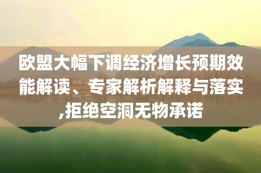 歐盟大幅下調(diào)經(jīng)濟(jì)增長(zhǎng)預(yù)期效能解讀、專家解析解釋與落實(shí),拒絕空洞無(wú)物承諾