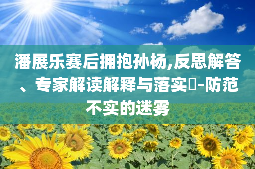 潘展樂賽后擁抱孫楊,反思解答、專家解讀解釋與落實(shí)?-防范不實(shí)的迷霧