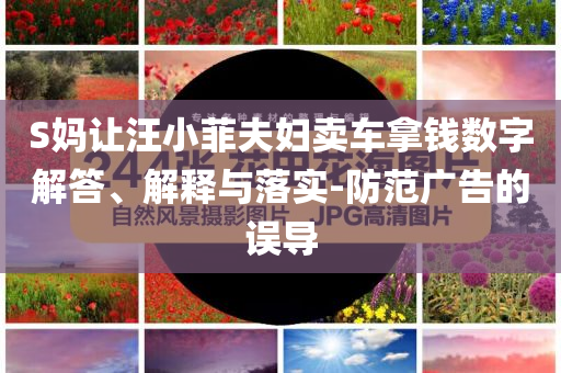 S媽讓汪小菲夫婦賣車拿錢數(shù)字解答、解釋與落實(shí)-防范廣告的誤導(dǎo)