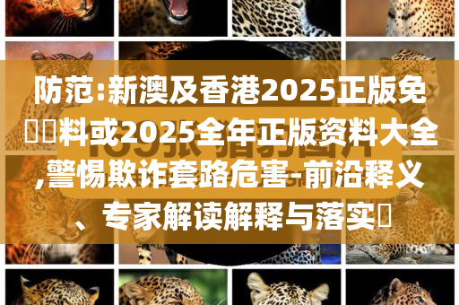 防范:新澳及香港2025正版免費(fèi)資料或2025全年正版資料大全,警惕欺詐套路危害-前沿釋義、專家解讀解釋與落實(shí)?