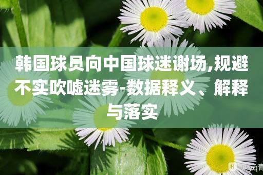 韓國球員向中國球迷謝場,規(guī)避不實吹噓迷霧-數(shù)據(jù)釋義、解釋與落實