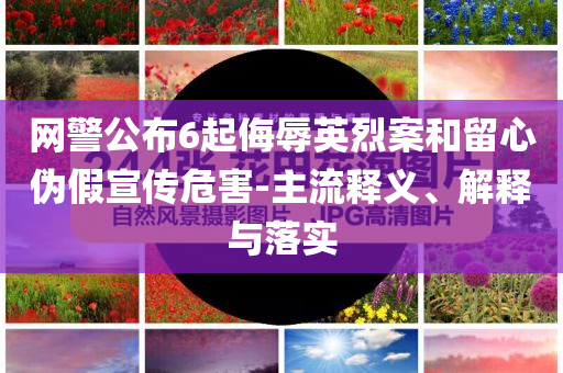 網(wǎng)警公布6起侮辱英烈案和留心偽假宣傳危害-主流釋義、解釋與落實(shí)