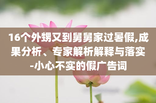 16個外甥又到舅舅家過暑假,成果分析、專家解析解釋與落實-小心不實的假廣告詞