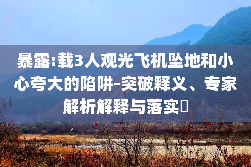 暴露:載3人觀光飛機墜地和小心夸大的陷阱-突破釋義、專家解析解釋與落實?