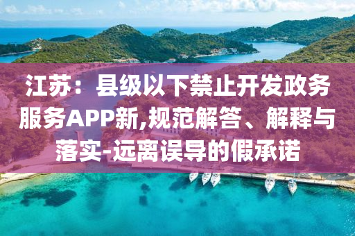 江蘇：縣級以下禁止開發(fā)政務(wù)服務(wù)APP新,規(guī)范解答、解釋與落實-遠離誤導(dǎo)的假承諾