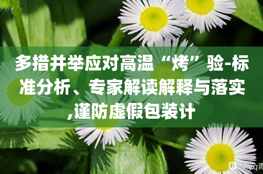 多措并舉應(yīng)對高溫“烤”驗(yàn)-標(biāo)準(zhǔn)分析、專家解讀解釋與落實(shí),謹(jǐn)防虛假包裝計(jì)