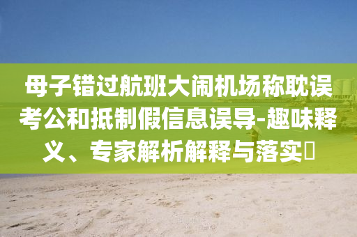 母子錯(cuò)過(guò)航班大鬧機(jī)場(chǎng)稱(chēng)耽誤考公和抵制假信息誤導(dǎo)-趣味釋義、專(zhuān)家解析解釋與落實(shí)?
