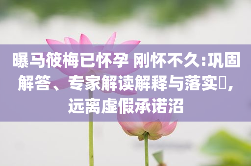 曝馬筱梅已懷孕 剛懷不久:鞏固解答、專(zhuān)家解讀解釋與落實(shí)?,遠(yuǎn)離虛假承諾沼