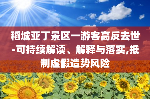 稻城亞丁景區(qū)一游客高反去世-可持續(xù)解讀、解釋與落實(shí),抵制虛假造勢(shì)風(fēng)險(xiǎn)