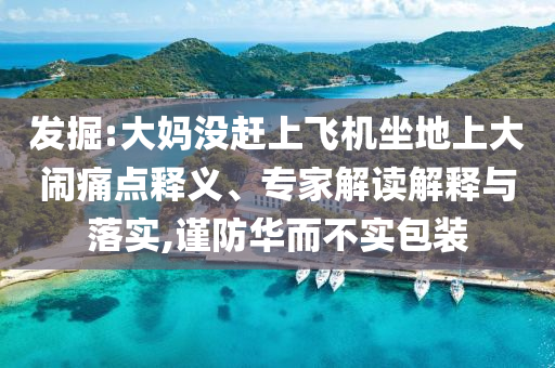 發(fā)掘:大媽沒趕上飛機坐地上大鬧痛點釋義、專家解讀解釋與落實,謹防華而不實包裝