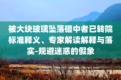 被大塊玻璃墜落砸中者已轉(zhuǎn)院標(biāo)準(zhǔn)釋義、專家解讀解釋與落實-規(guī)避迷惑的假象
