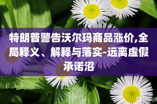 特朗普警告沃爾瑪商品漲價(jià),全局釋義、解釋與落實(shí)-遠(yuǎn)離虛假承諾沼