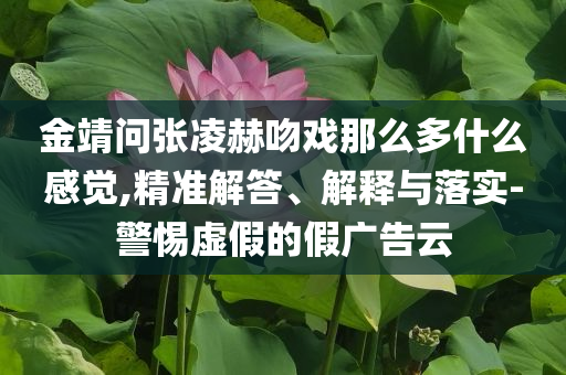金靖問張凌赫吻戲那么多什么感覺,精準(zhǔn)解答、解釋與落實(shí)-警惕虛假的假廣告云